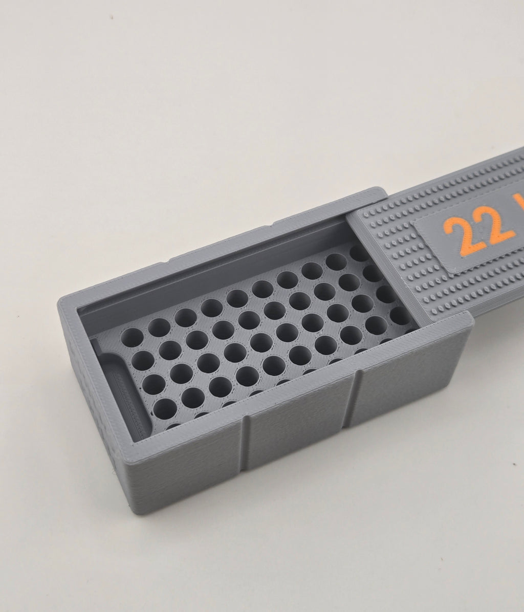 22 LR 50-Round Ammo Box (Black or Grey)