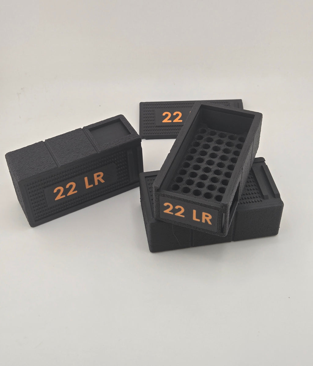 22 LR 50-Round Ammo Box (Black or Grey)