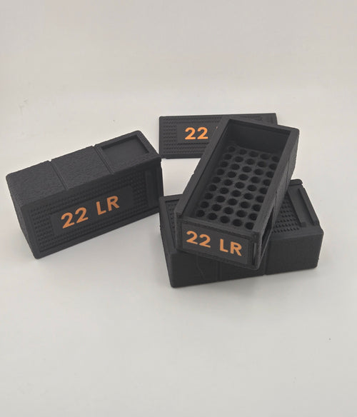 22 LR 50-Round Ammo Box (Black or Grey)