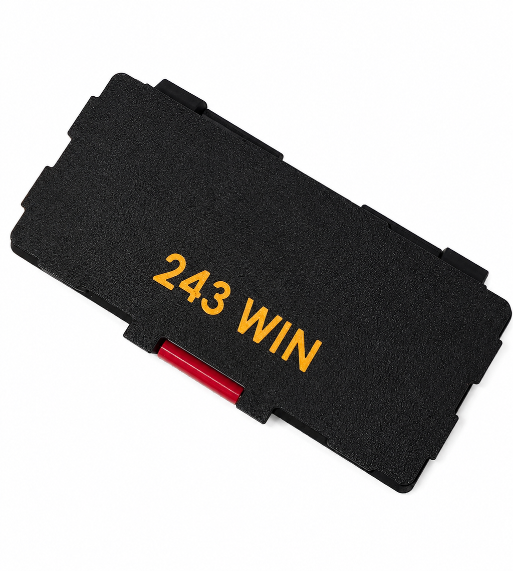 243 WIN AMMUNITON CONTATINER, 40 ROUND AMMO BOX