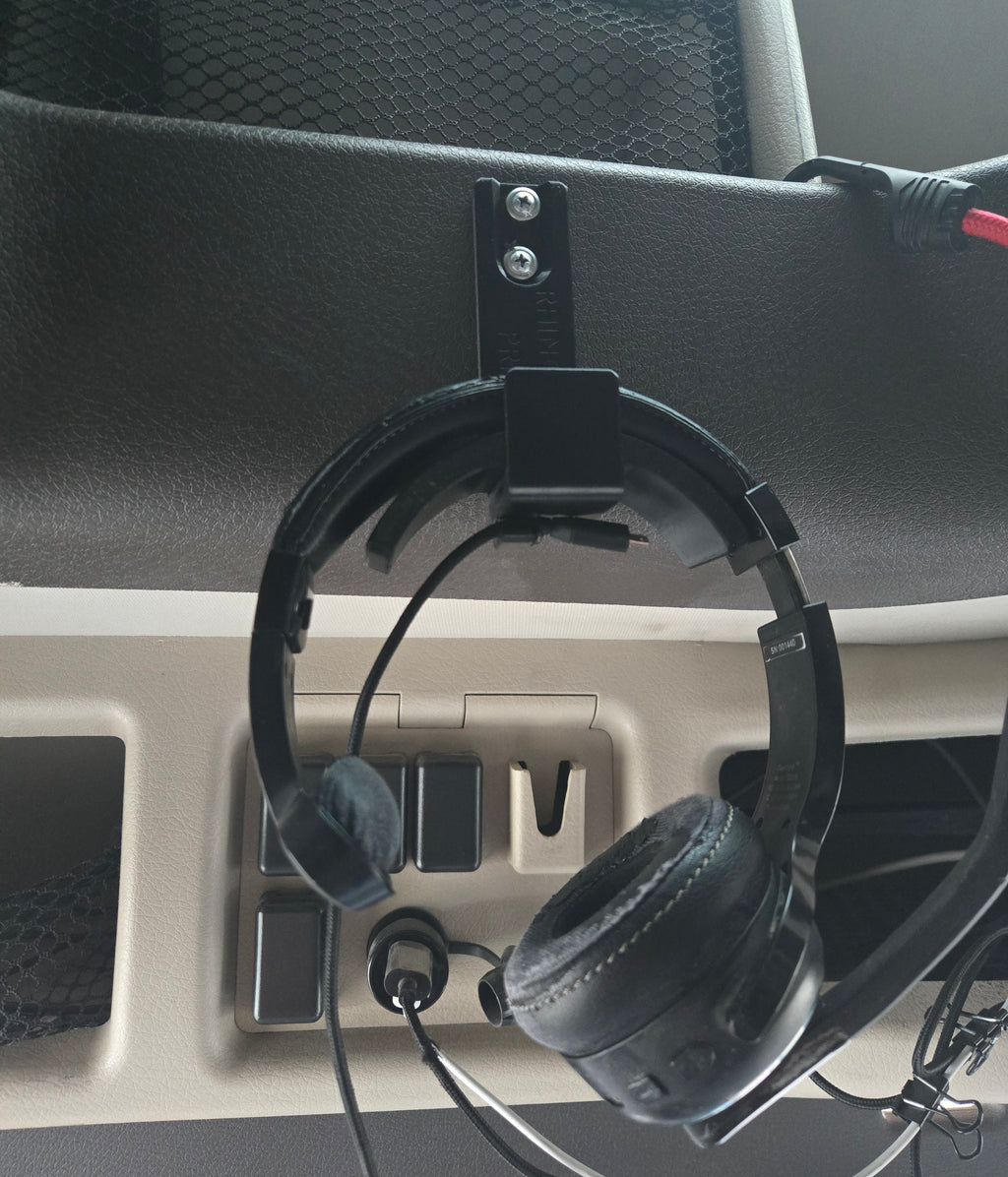 Headset Holder & Hanger for Truck Cab – Secure Mount with Cable Clip