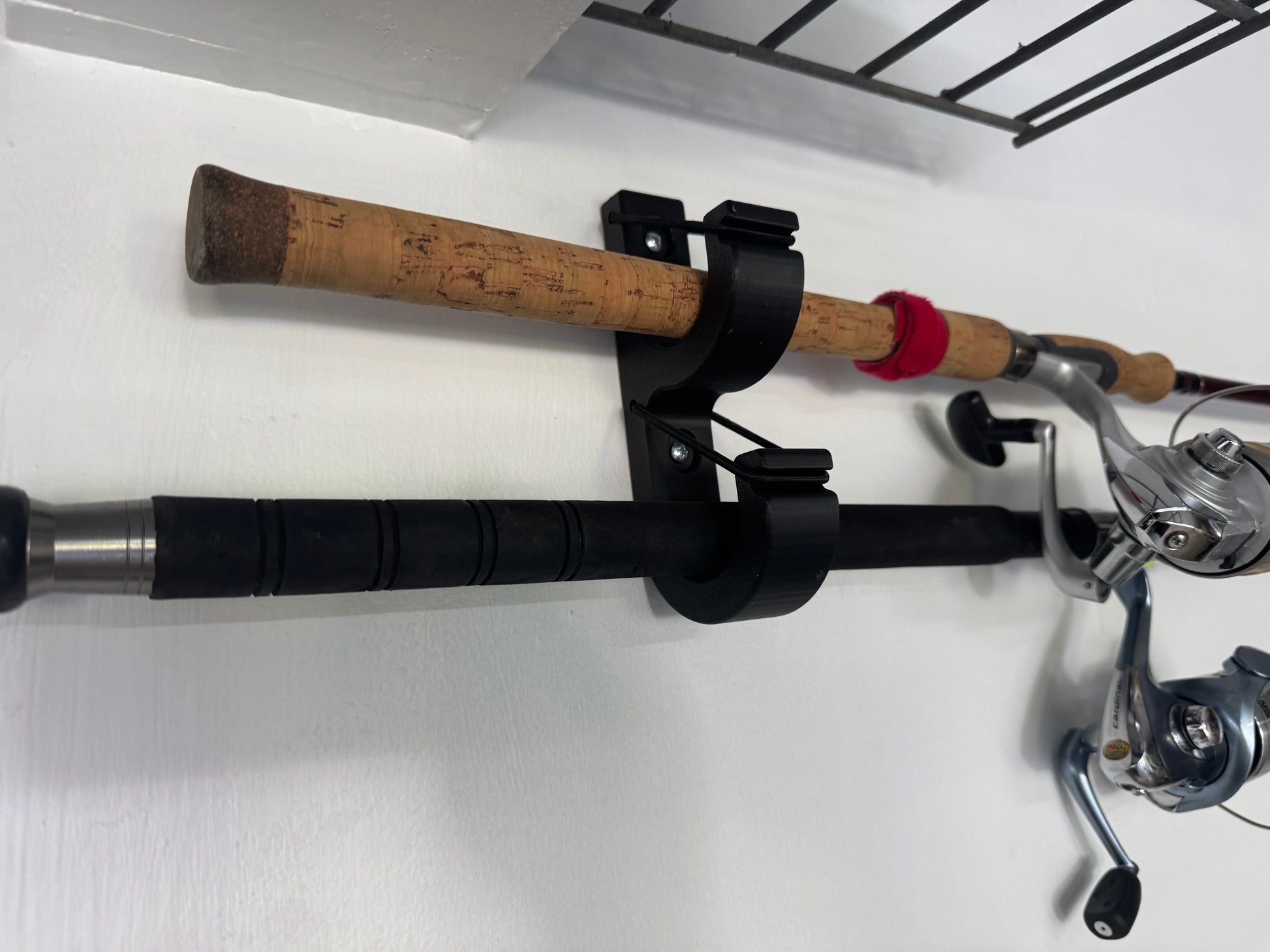 Wall Mount Fishing Rod Holders – 2-Rod Rack for Garage & Indoor Storage Organizer